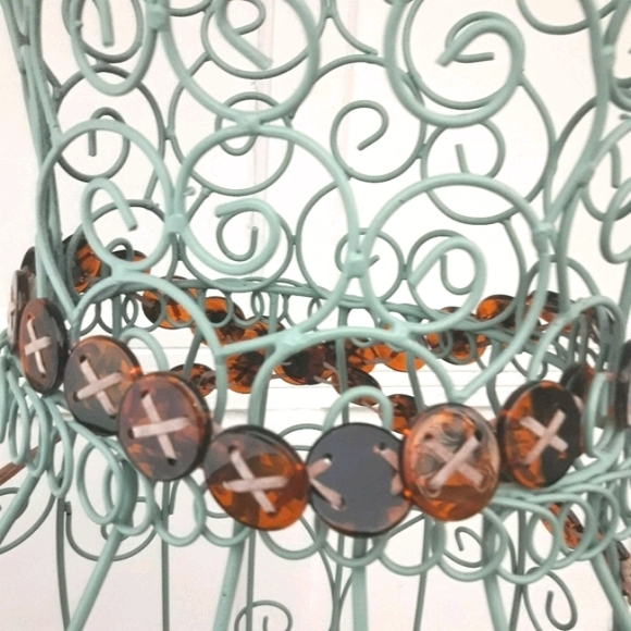 Chain Belt Tortoise Shell Buttons Retro Vintage - Picture 11 of 14